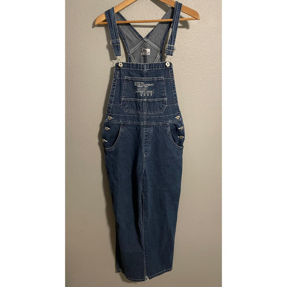 B.U.M. Equipment Denim Overalls Womens Small Blue Bib Carpenter X-Back 90s Y2K - Picture 1 of 9
